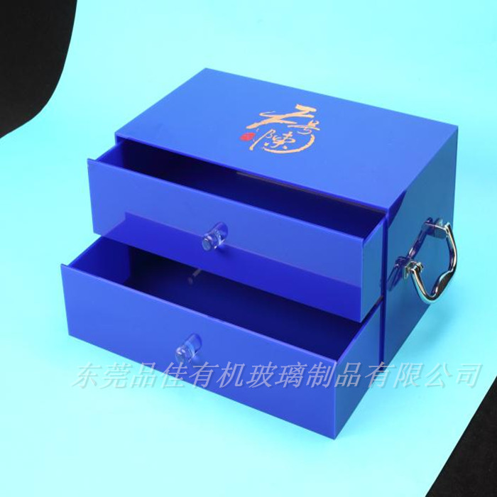 東莞有機(jī)玻璃盒子 彩色亞克力盒子 兩層亞克力珠寶首飾收納盒
